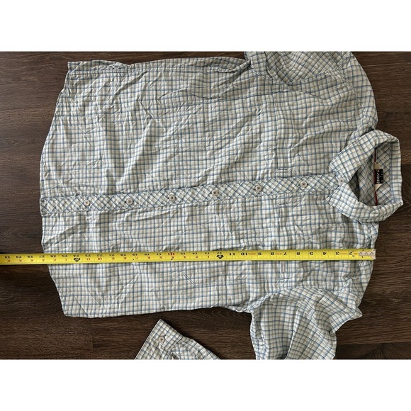 Simms Fishing Shirt Plaid Brrr Nylon Long Sleeve Flannel Mens Med Performance - Picture 3 of 6